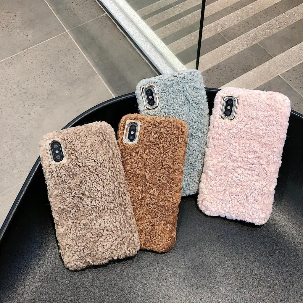 Шерстяной меховой чехол для Oppo Realme 3 Pro X Lite K3 Reno 6 10x6 4 Z K1 R15X R11S R9S R9 R7 R7S R11 R15 R17 теплый