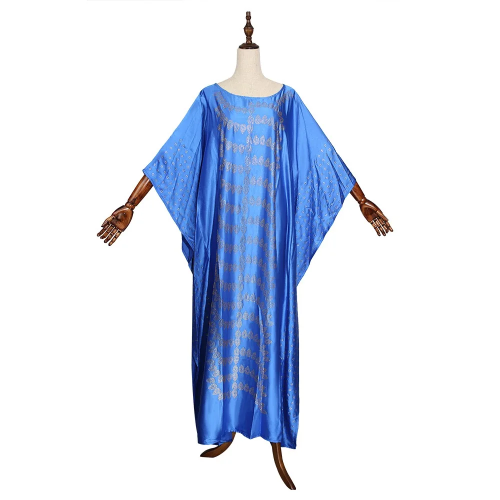 Красивые шелковые макси платья с принтом абайя Дашики свободные стильные
