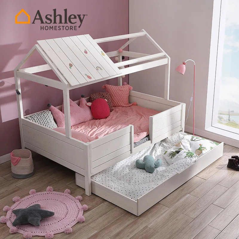 

American white male girl following female children bed bed bed with guardrail creative loft bed