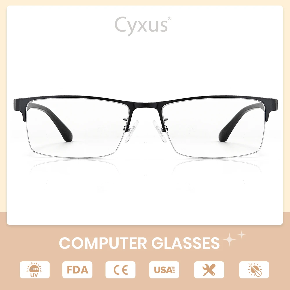 Очки компьютерные унисекс Cyxus с защитой от синего света металлические очки