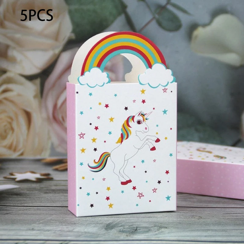 

rainbow unicorn ​theme Party Favor Popcorn Box Candy Box Gift Box Cupcake Box Birthday Party Supplies Decoration Party Suppl