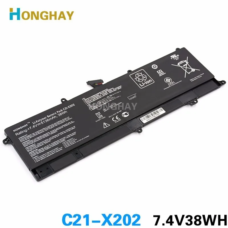 HONGHAY C21-X202 Аккумулятор для ноутбука ASUS VivoBook S200 S200E X201 X201E X202 X202E S200E-CT209H S200E-CT182H S200E-CT157H