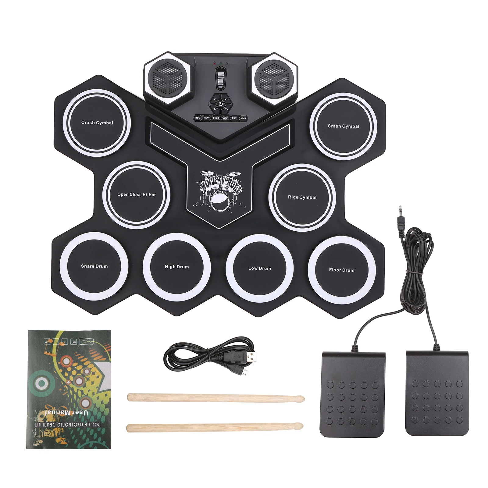 

Foldable Drum Kit Silicone USB Portable Electronic Drum Foldable Drum Set Portable Drum Foldable Drum Kit for Beginners Practice