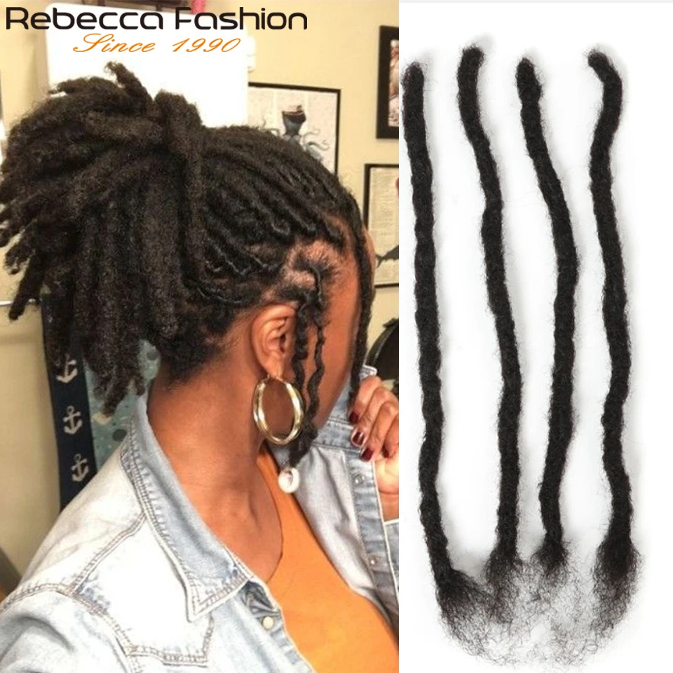 Rebecca Crochet Braids Loks Dreadlock Braiding Human Hair Extension Afro Kinky Curly Bulk Remy Hand Made 20/40/60 strand/lot