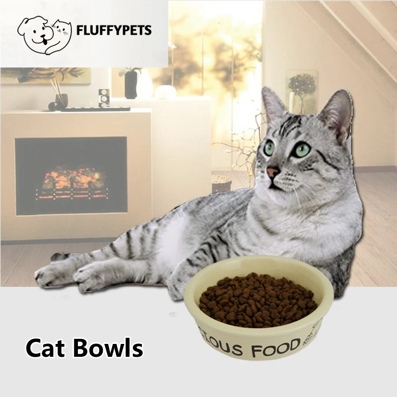 

Миска для собак и кошек Керамика с защитой от опрокидывания воды миска для кошачьего корма чаша Товары для кошек столовые приборы в форме ко...