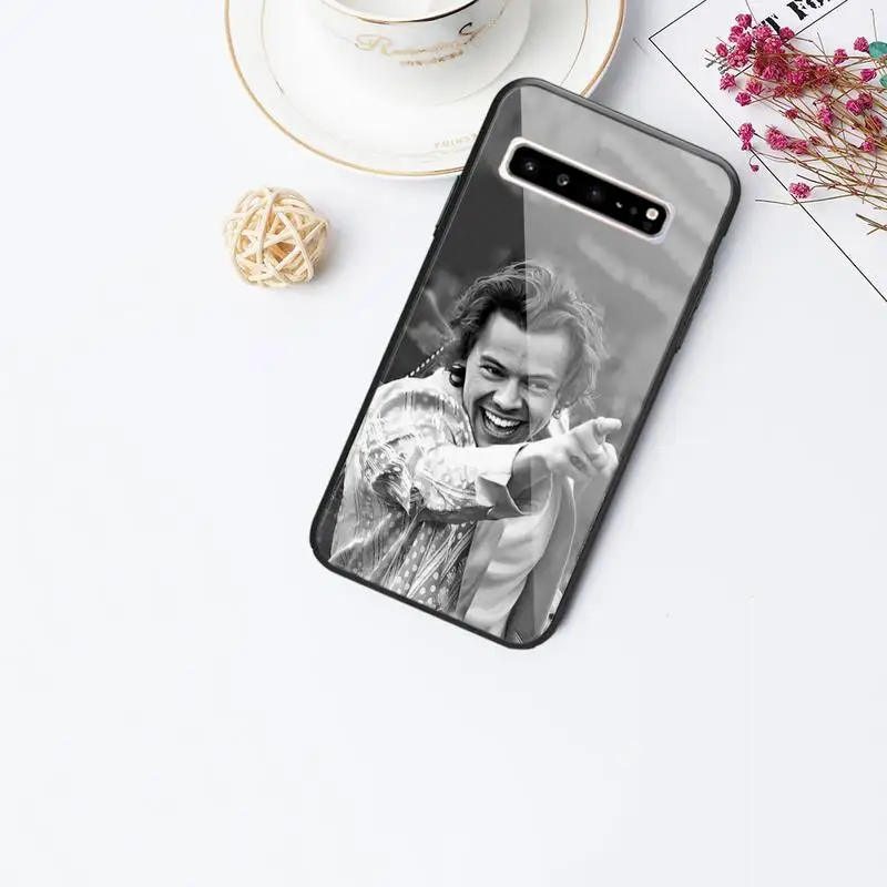 

harry styles smile Phone Case glass For Samsung S10 S20 S9 Plus s6 7 edge Note9 10 Luxury brand