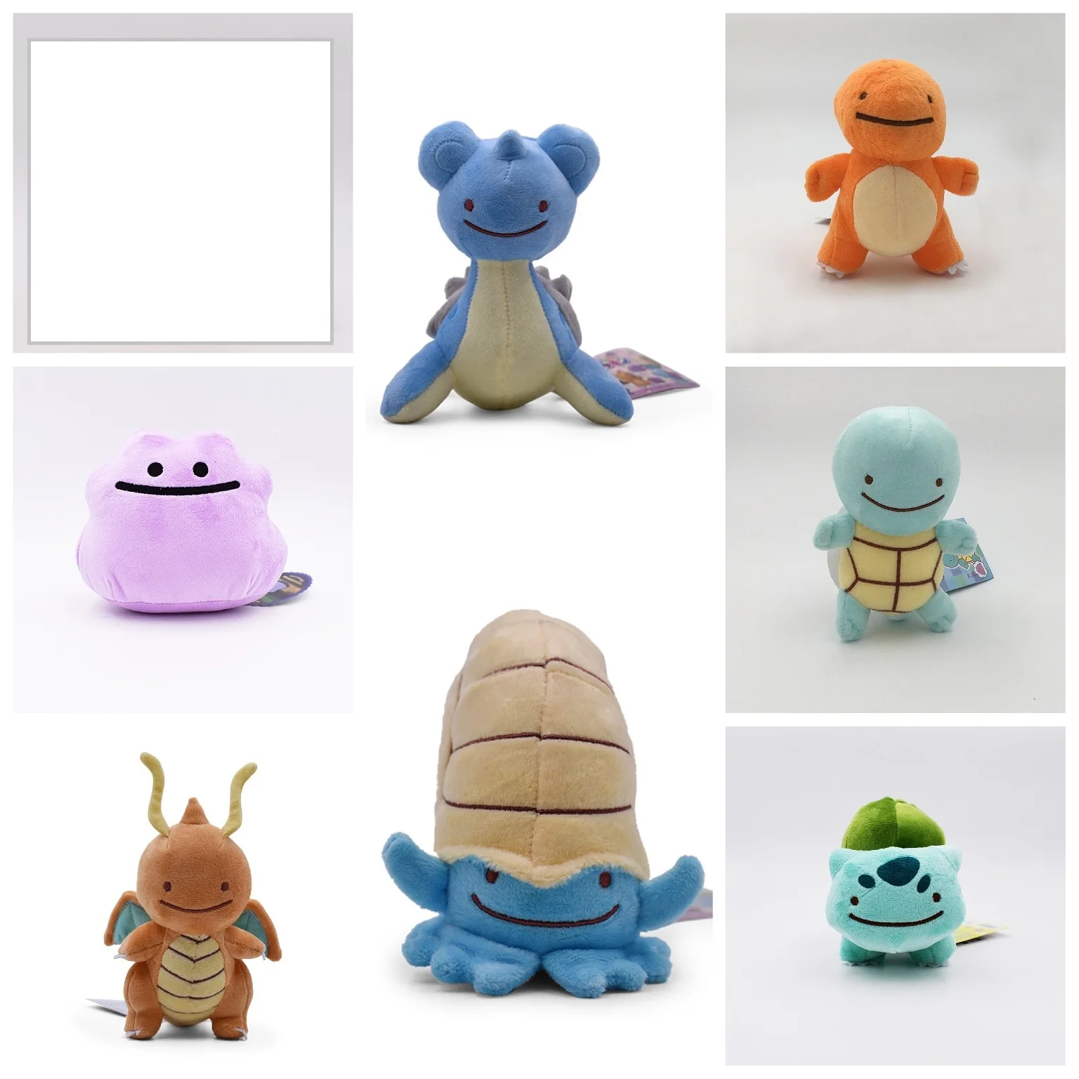 Новая плюшевая игрушка 15 см Lapras Squirtle Charmander Omanyte Ditto Dragonite маленькие глаза мягкие