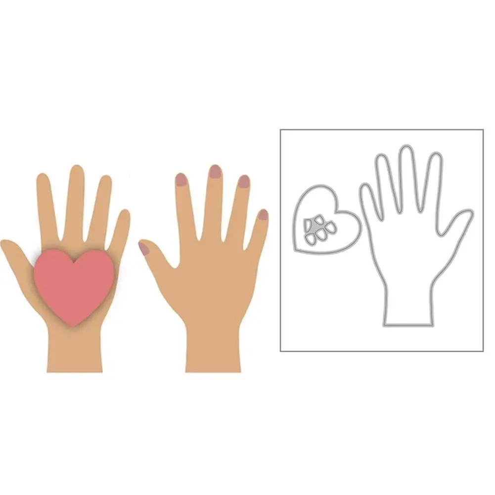 

Metal Cutting Dies Love Hand Stencil For DIY Scrapbooking Photo Album Embossing Paper Cards Crafts Die Cuts