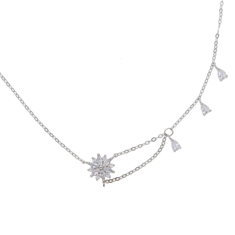 Женский чокер из серебра 2018 пробы с фианитами|Ожерелья| |