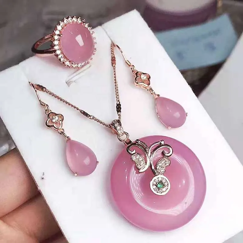 S925 чистое серебро натуральный порошок фиолетовый нефрит безопасности серьга с