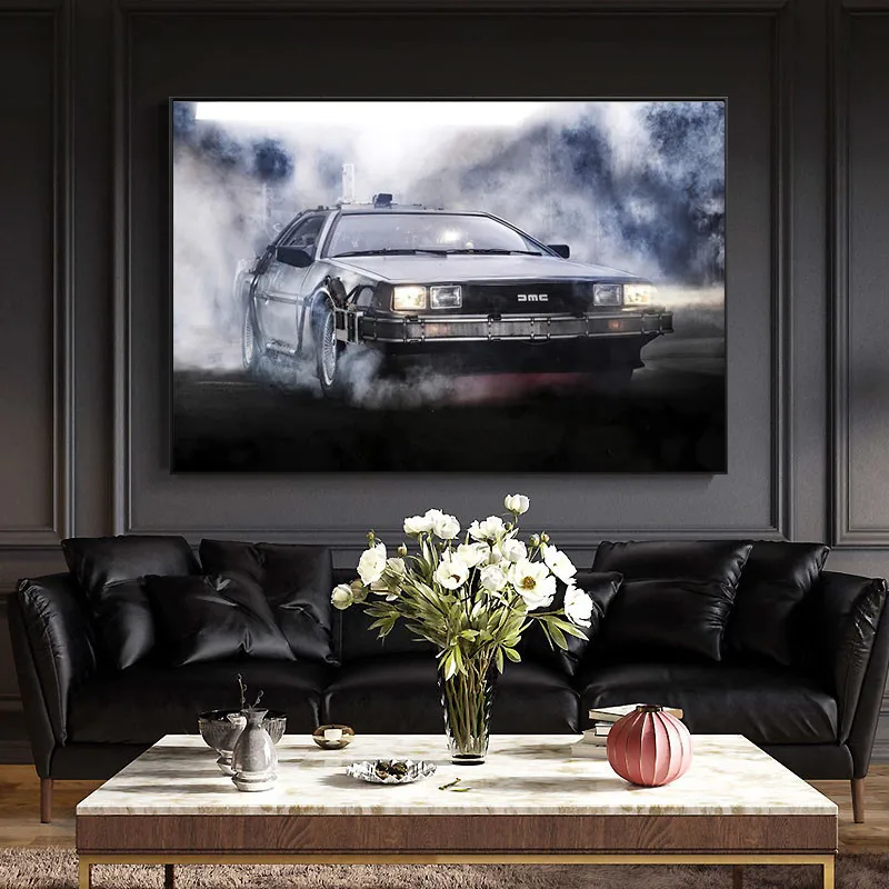 

Back to the Future Movie Canvas Painting Cool Car Posters And Prints Vintage Wall Art Picture for Living Room Home Decor Cuadros