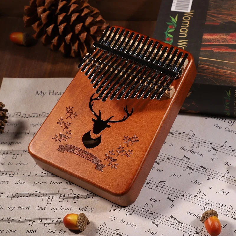 Калимба с 17 клавишами пальцевое пианино красное дерево Mbira музыкальный