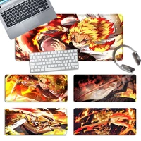 wholesale kyojuro rengoku gaming mouse pad pc laptop gamer mousepad anime antislip mat keyboard desk mat for overwatchcs go