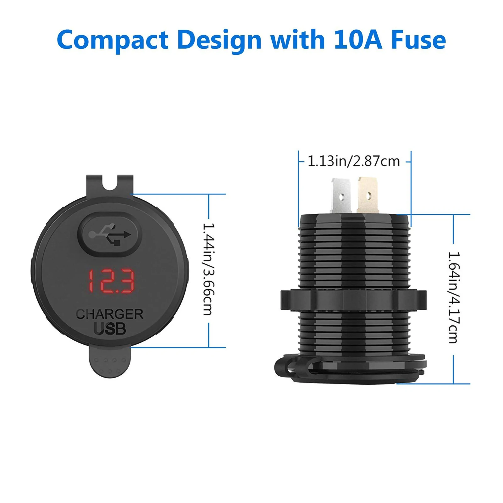 Автомобильное зарядное устройство QC3.0 USB разъем с светодиодный-дисплеем