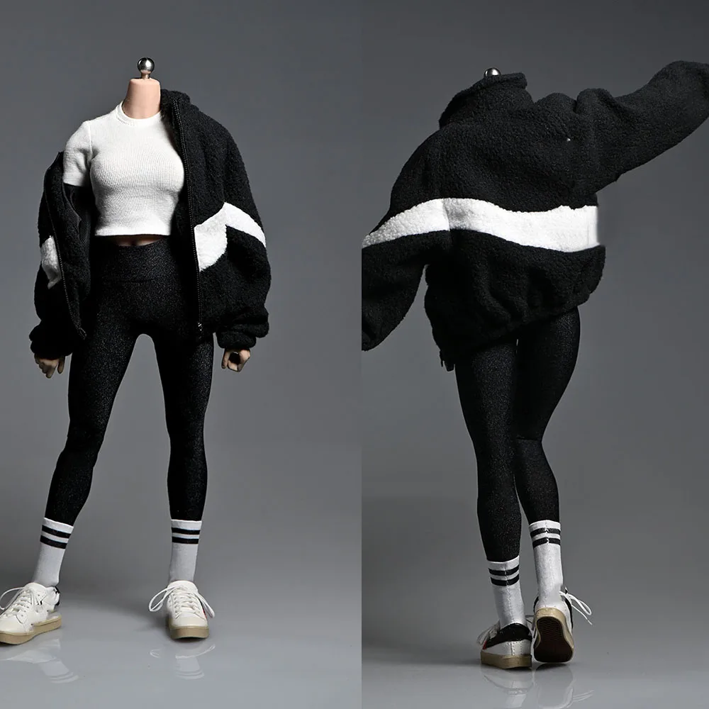 Chaqueta de moda a escala 1/6, abrigo Polar con cremallera y gancho grande, accesorio para ropa, modelo que se ajusta al cuerpo de 12 pulgadas