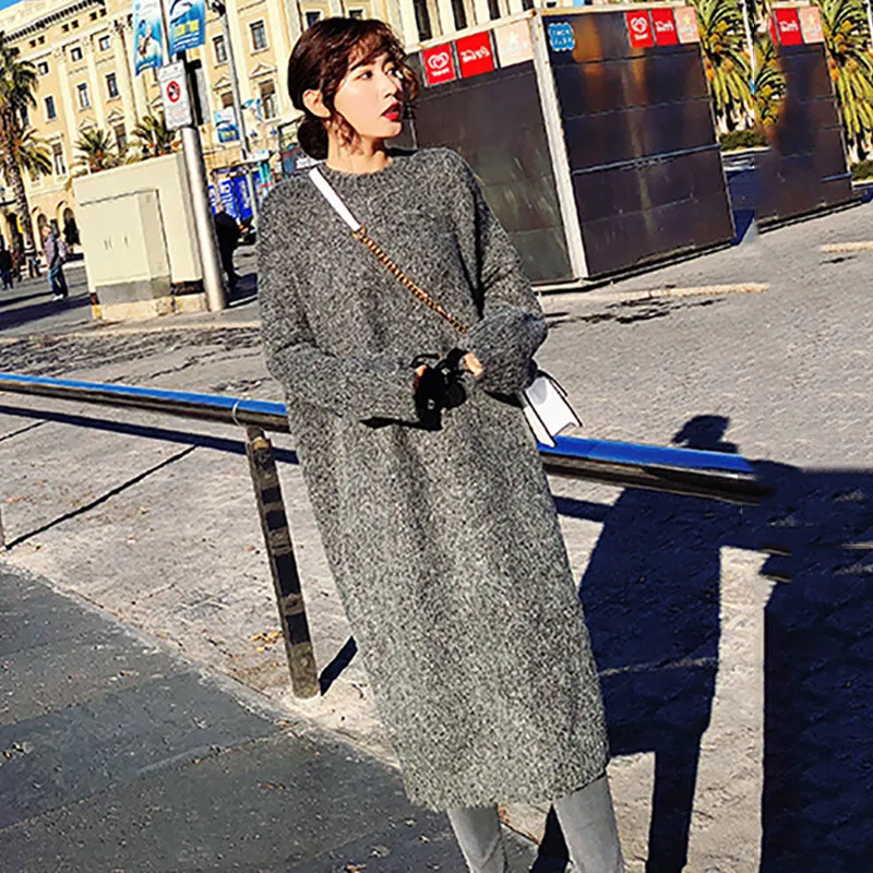 HG длинный пуловер свитер для женщин Большие размеры рукав &quotлетучая мышь&quot