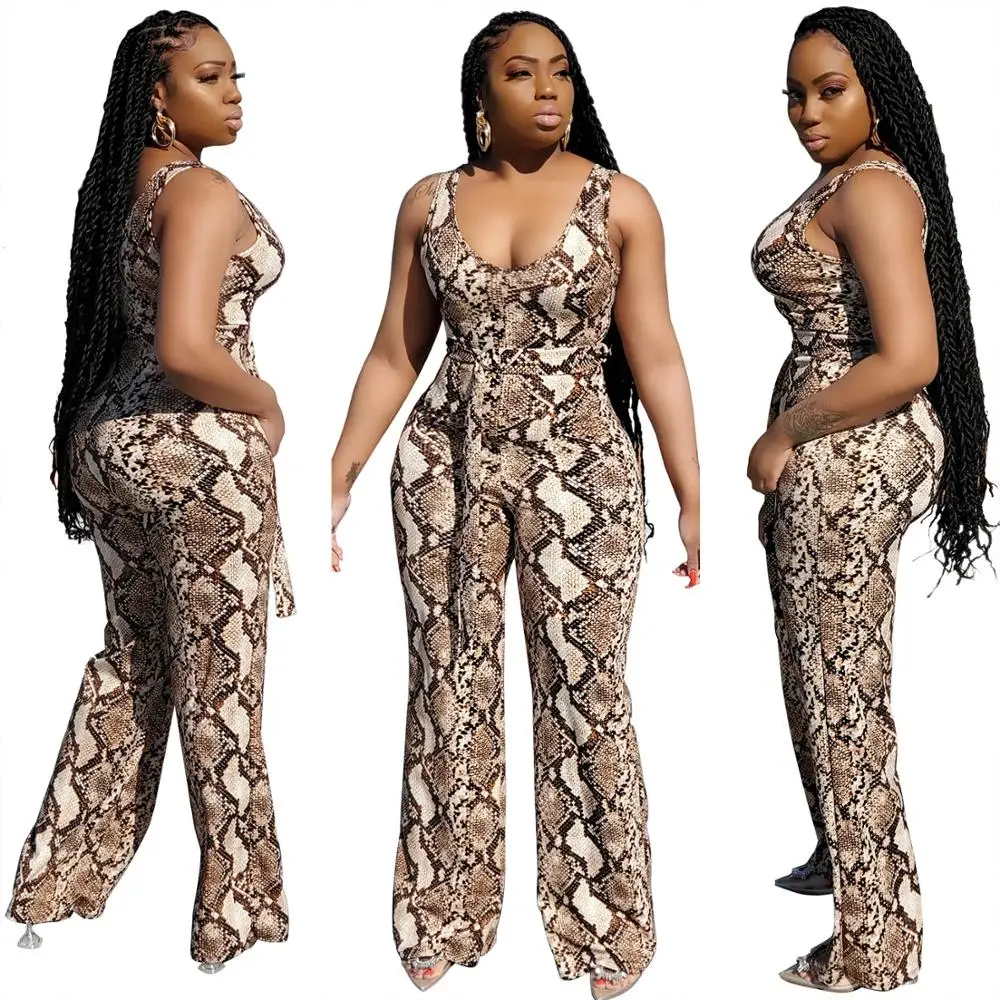 

Spring Summer Hot Vintage Sexy Holiday Fashion Tank Sleeve Lace Up Top Slim High Waist Women Long Wide Leg Jumpsuits Rompers