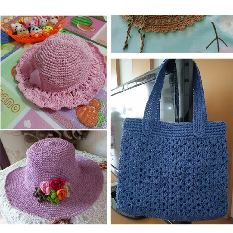 280-300 Meter Cotton Raffia Yarn For Hand Knitting Summer Straw Hats Bags Crochet Handmade Craft Knit Thread | Дом и сад