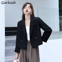 blazers women long sleeve blazer woman office ladies fashion crop top new korean fashion casual double breasted design chic ins
