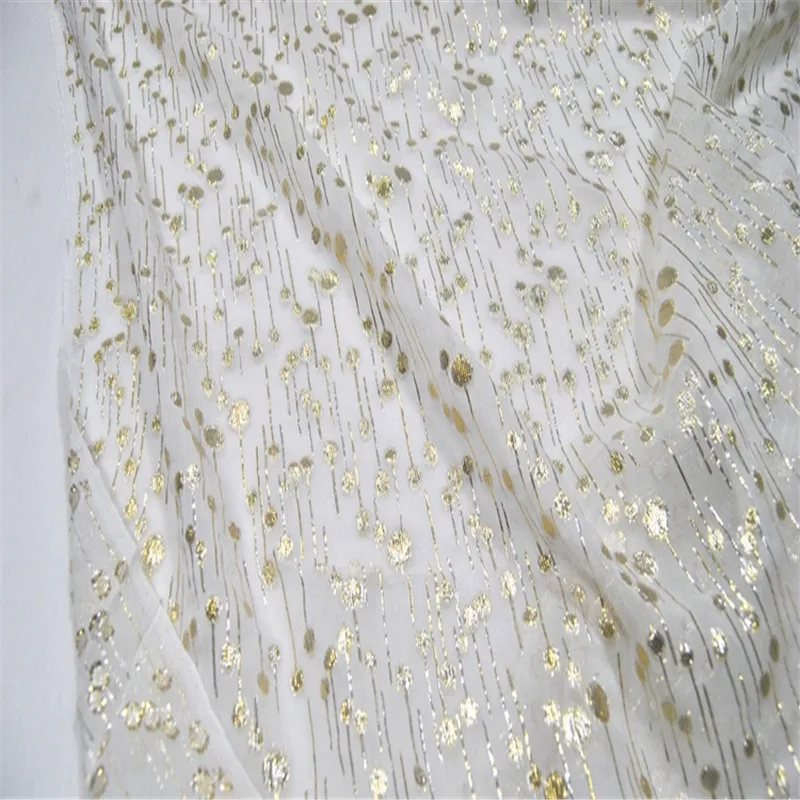 10 момме шелковая ткань с металлическим люрексом 44 дюйма органический мягкий