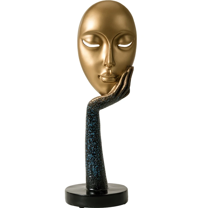 

Funny Face Statues for Decorative Figurines Home Decoration Ornamental Accessori Sculpture Modern Resin Art Table Top Home Decor