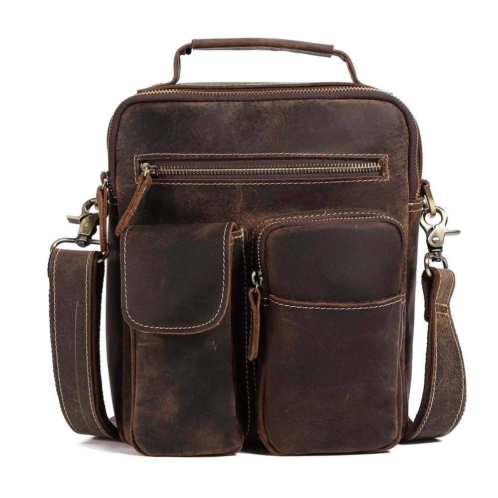 Роскошная сумка для IPAD из бычьей кожи Мужская крутая винтажная стильная