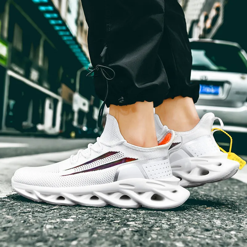 Мужские кроссовки с эластичной резиновой подошвой Уличная обувь дышащие удобные