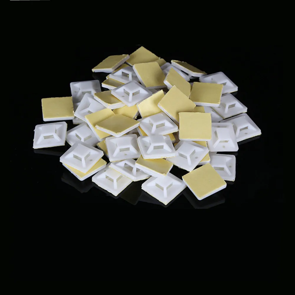 100 шт. Белый Зажим на молнии для автомобильного кабеля съемный самоклеящийся