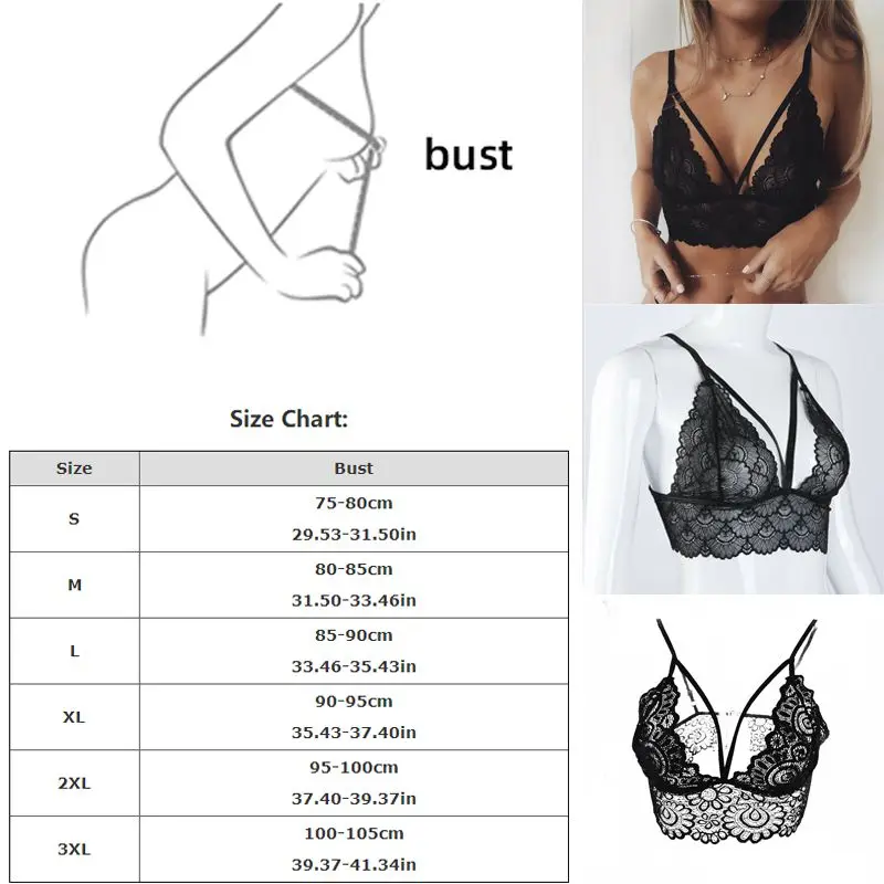 

Ultra Smooth Comfortable Bustier Womens Sexy Floral Lace Border Bra Ladies Crop Tops Eye-Catching Seductive Elastic Lingerie