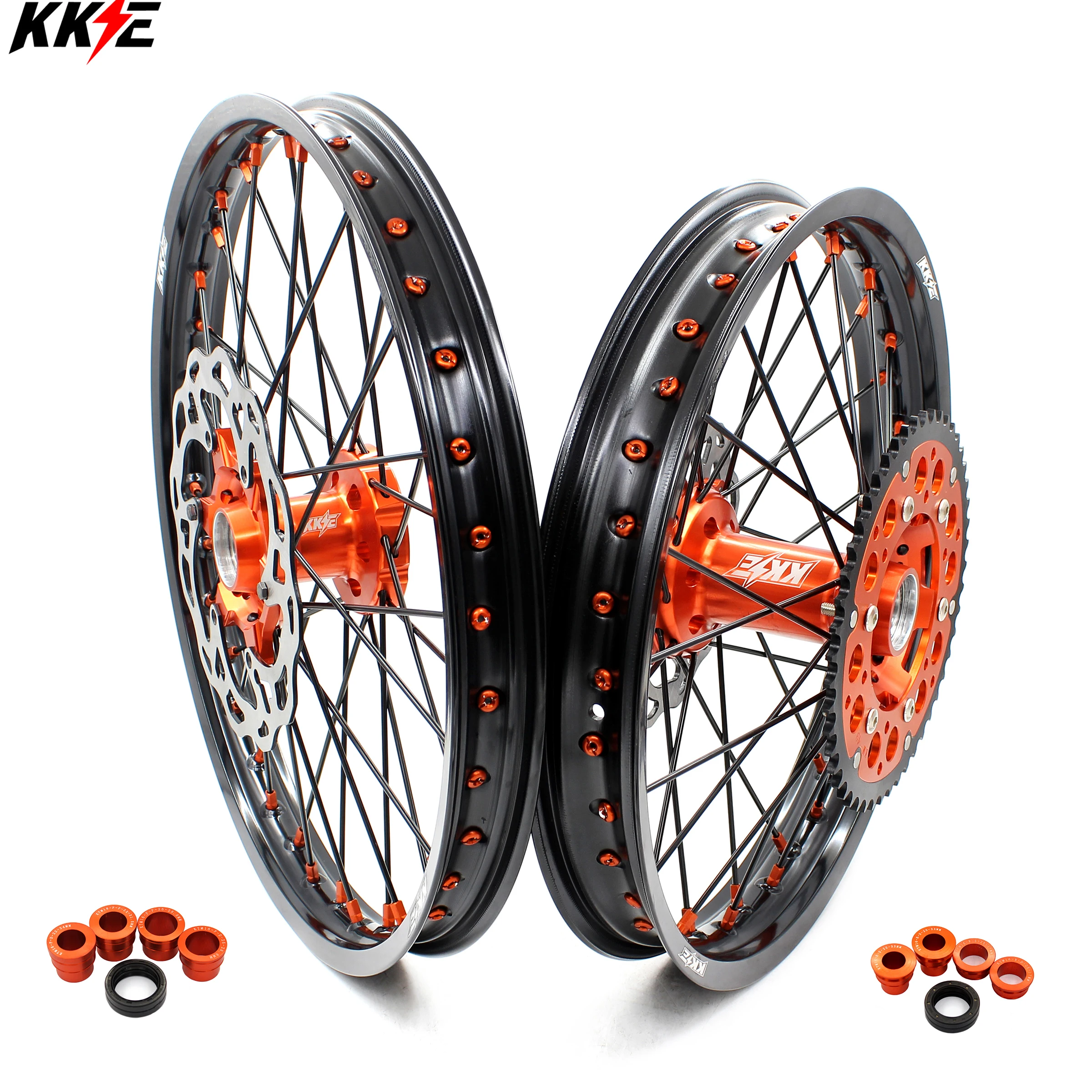 KKE 21 & 19 МХ колесные диски набор для SX F XC W 125 530 2003 2021 черный луч диски|motorcycle wheel rim|rims