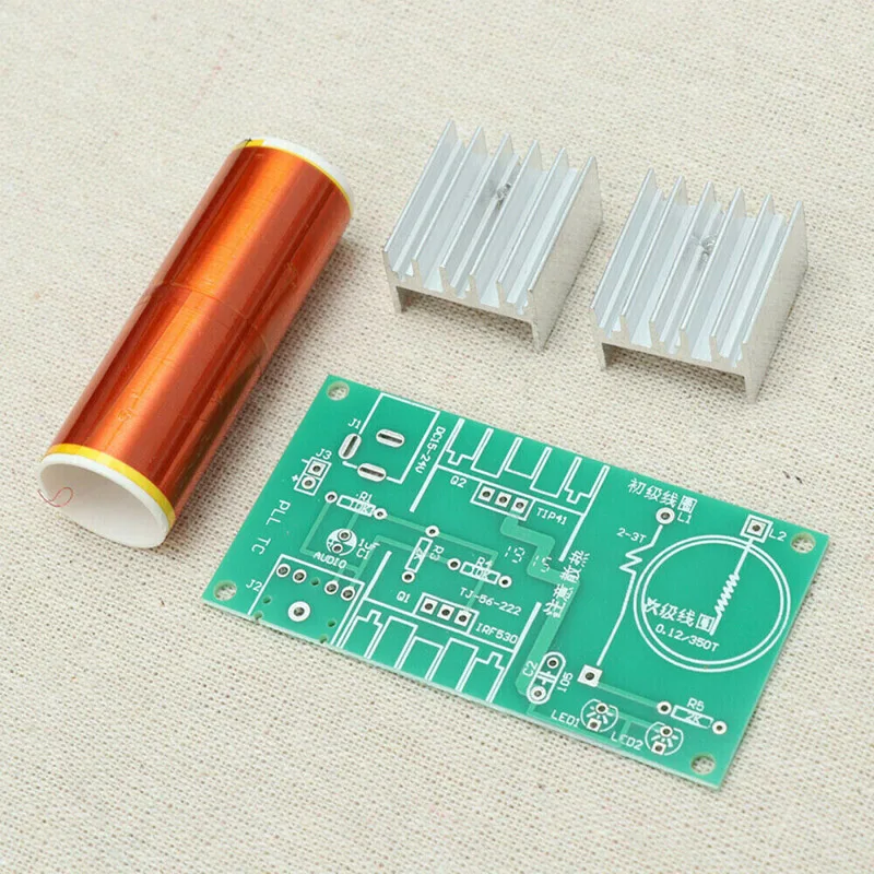 

DC 15-24V 2A Mini Tesla Coil Plasma Speaker Electric Electronic_Kit 15W DIY Tool