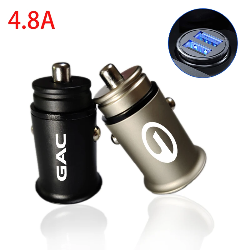 4.8A металлическое двойное зарядное устройство USB для телефона автомобильное