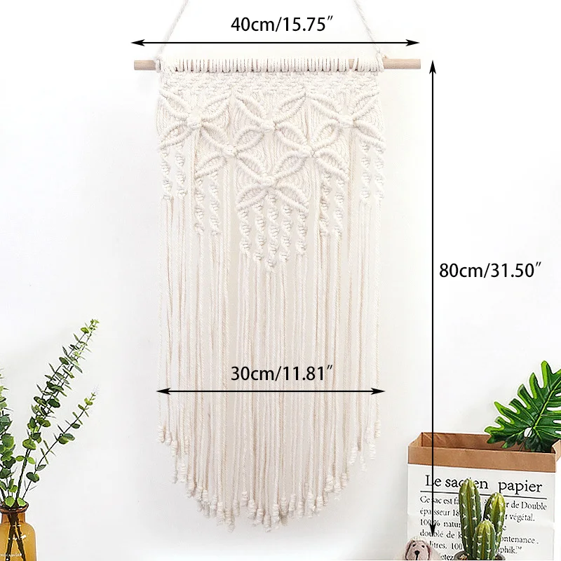 

Cotton Rope Tapestry Hand-knitted Butterfly Flower Wall-style Residential Indoor And Outdoor Wall Hanging Decorations