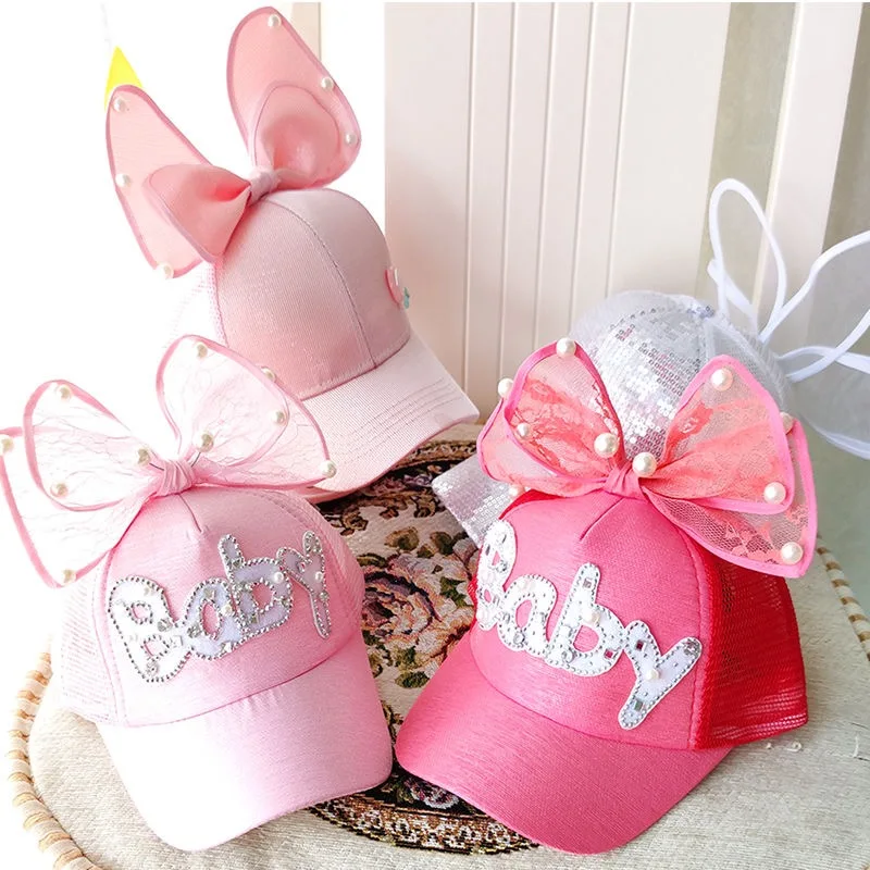 Милое для детей с большим бантом героями мультфильмов бейсбольная кепка отделан