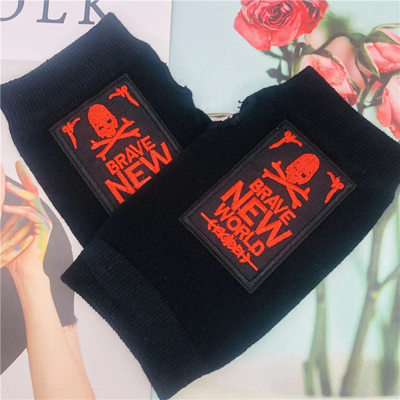 ZAOLIHU Skull Designer Mens Gloves Black Winter Warm Cool Knitted Cotton Women Half Finger Cartoon |