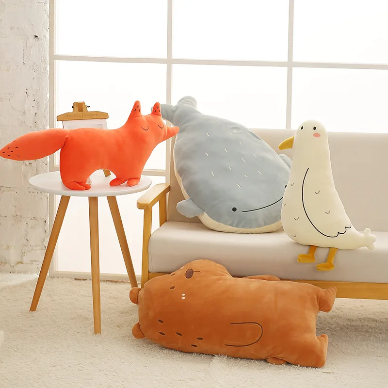 

50cm Cartoon Kawaii Plush Whale Bird Fox Bear Stuffed Doll Plush Toy West Tart Plushie Pillow Valentine's Day Gift