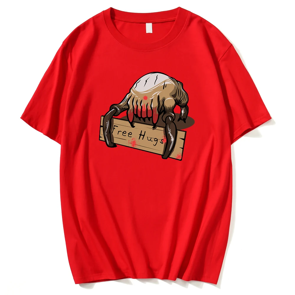 

Cartoon Facehugger Printed Men's T-Shirts Funny Free Hugs T Shirt 2021 Summer Cotton Tops Male Short Sleeve Harajuku Cool Tshirt