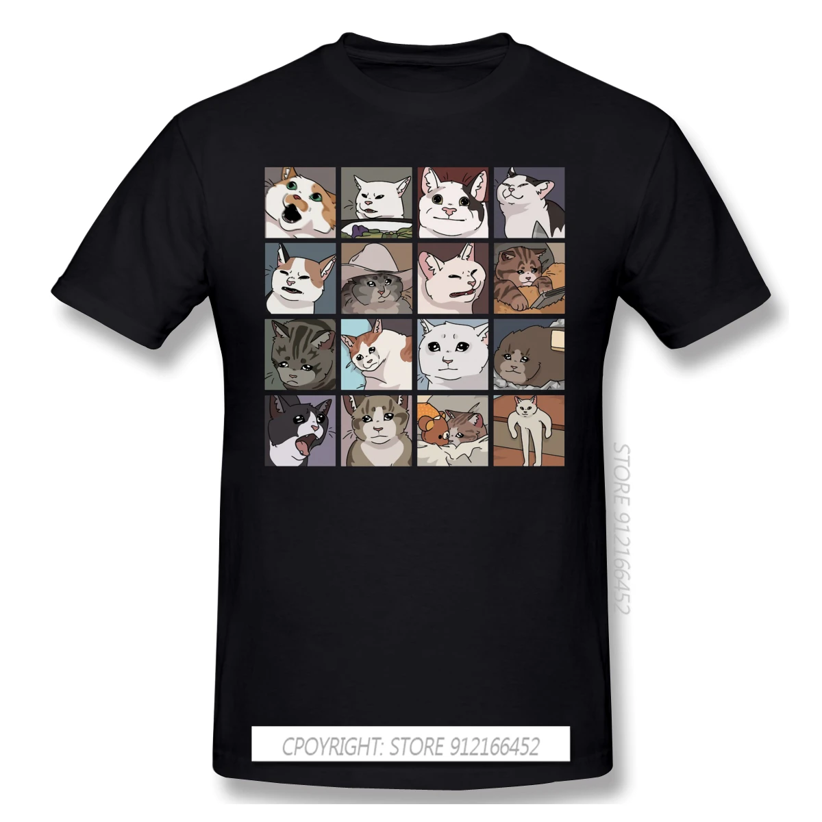 

Meme Cats 2.0 T-Shirts Men Birthday Gifts Short Sleeves Funny Tee Crew Neck Casual 100% Cotton Clothes Humor T Shirt