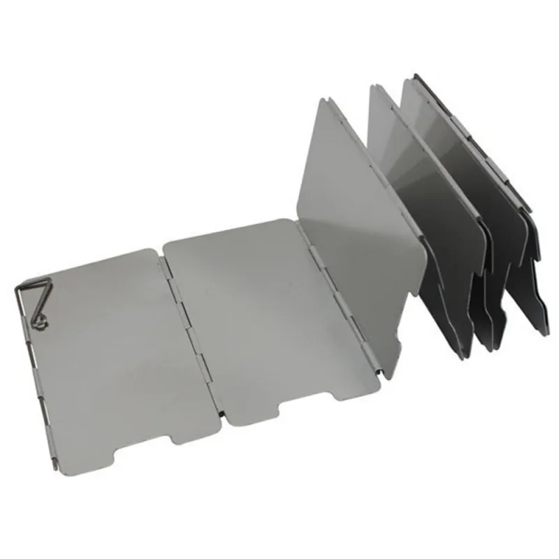 

Camping Gas Stove Wind Shield Foldable Anodized Aluminum Windproof Outdoor Folding Windshield 9-Plate With Storage bag