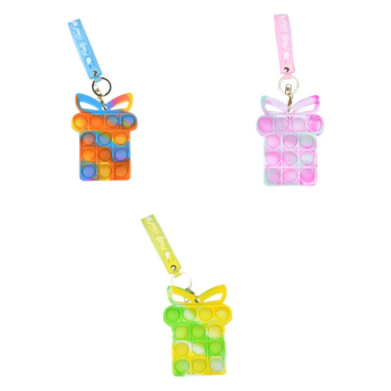 

Christmas Pop It Fidget Toys Push Bubbles Toy Rainbow Bowknot Coin Purse Wallet Ladies Silica Simple Dimple Crossbody Bag Girl
