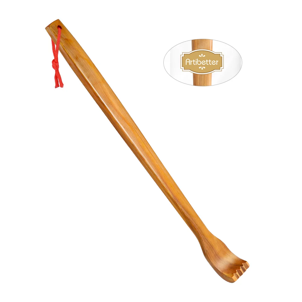 

Artibetter Wooden Back Scratcher Stick Handheld Body Scratching Backscratcher Massager Back Scraper for Home