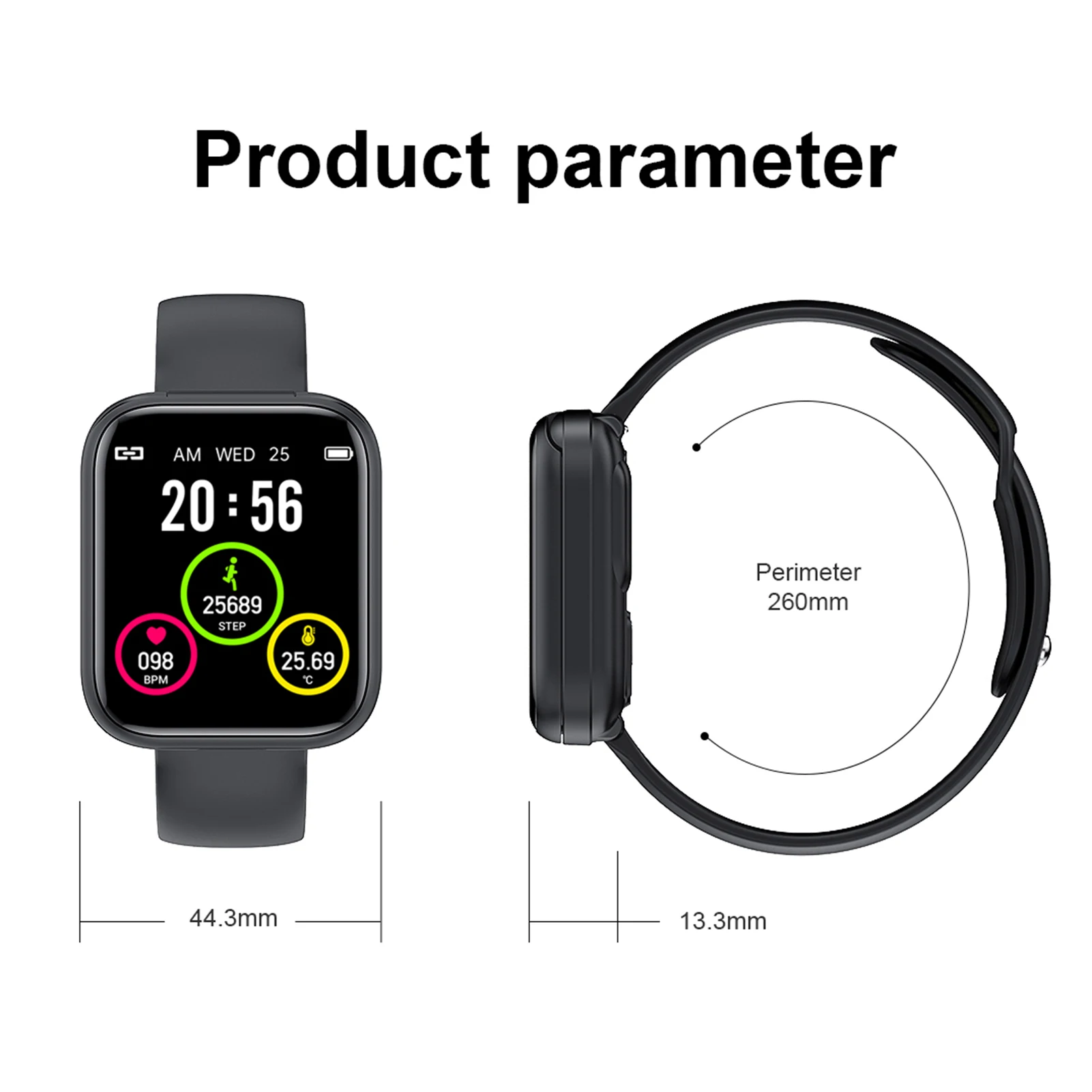 

IP67 Waterproof P8 Smart Watch Men Women Sport Clock Heart Rate Fitness tracker Sleep Monitor Smartwatch for IOS Android