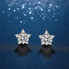 Женские серьги из серебра 2022 пробы, с муассанитом 1 карат