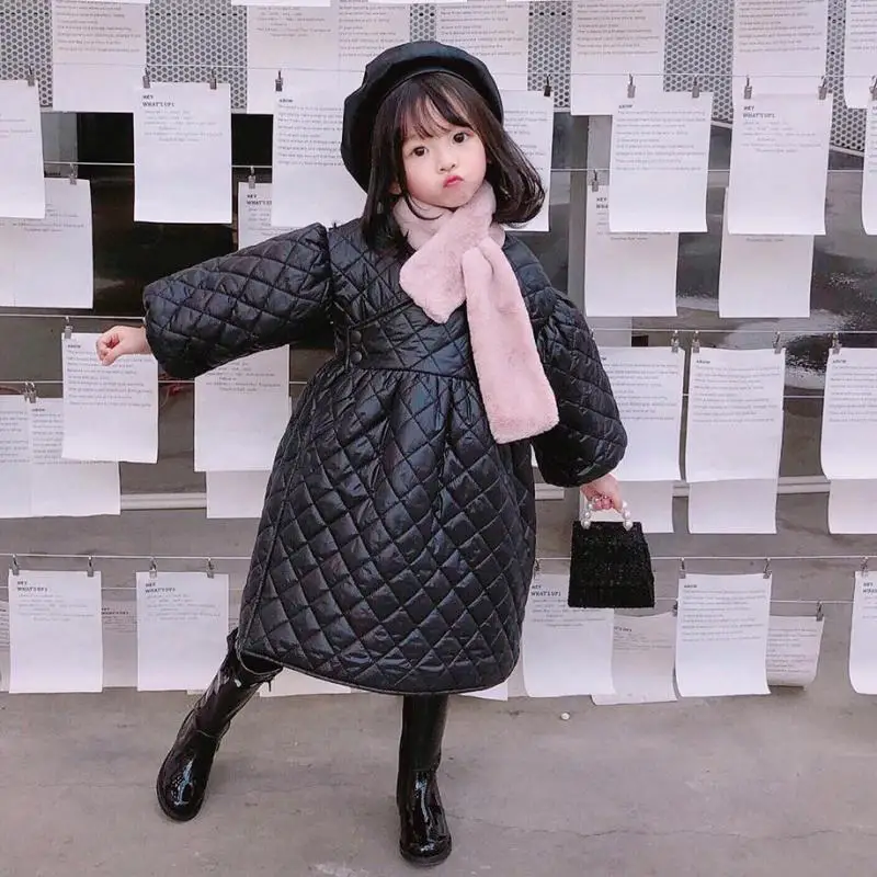 Детское платье с V-образным вырезом платья рукавами-фонариками для девочек