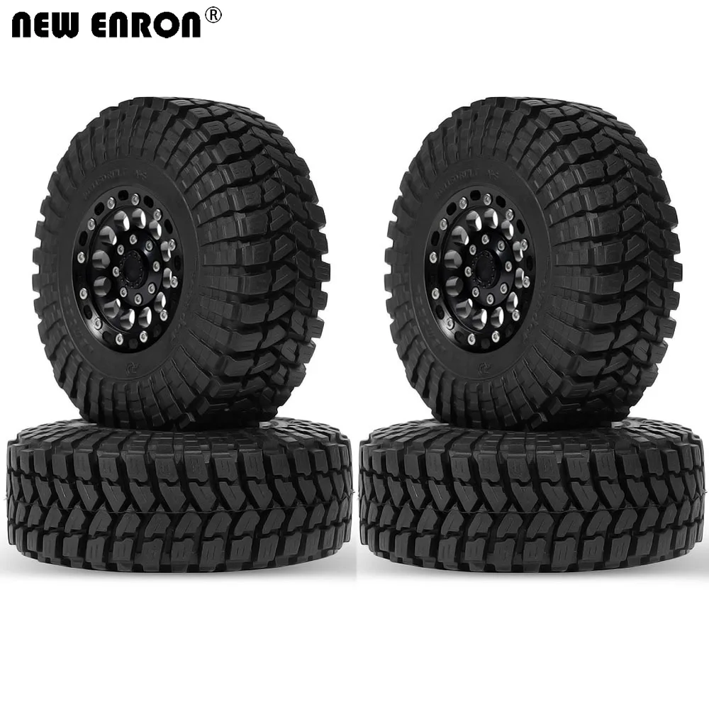 

NEW ENRON 4Pcs 1.9inch Alloy Beadlock Wheel Rim & 110x39mm Tire for 1/10 RC Crawler Traxxas TRX4 Tamiya CC01 MST AXIAL D90 SCX10