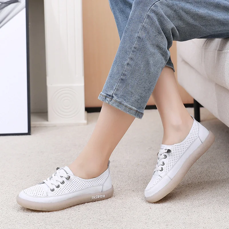 

2021 New Design High Quality Spring Summer Fashion Casual Genuine Leather Women's Vulcanize Shoes