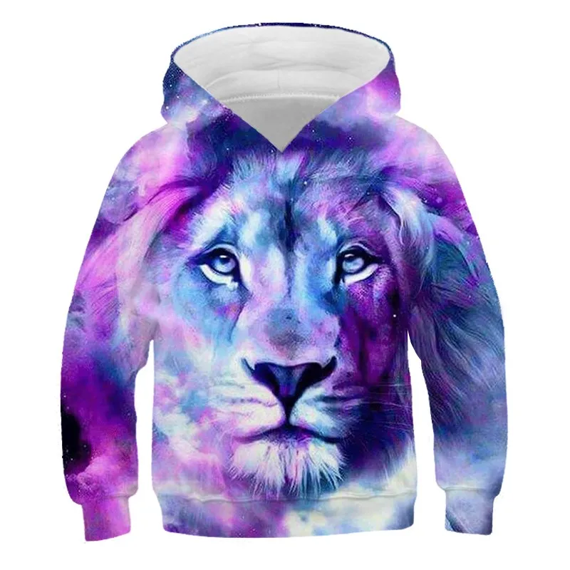 

Children Autumn 3D print Animals Tiger Lion Cute Casual Pullovers Boys And Girls Outdoor Sports Hoodie Kids Teen Streetwear Coat
