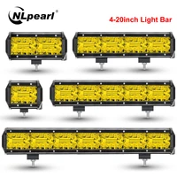 nlpearl yellow offroad led bar 4 20inch 12v 24v led light bar for car turck boat tractor 4x4 atv spot flood led work light bar