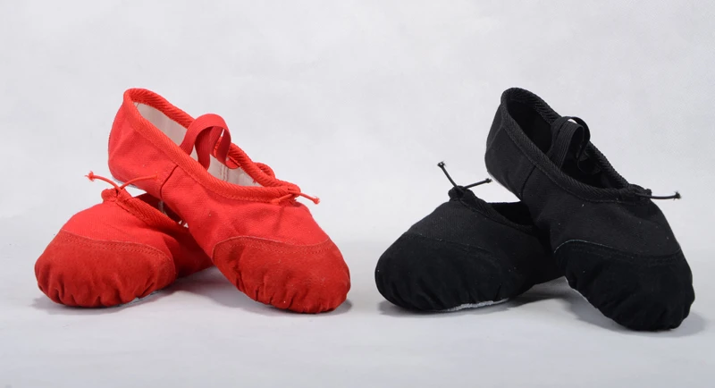 Кожаные парусиновые танцевальные туфли с носком для женщин детские мягкие