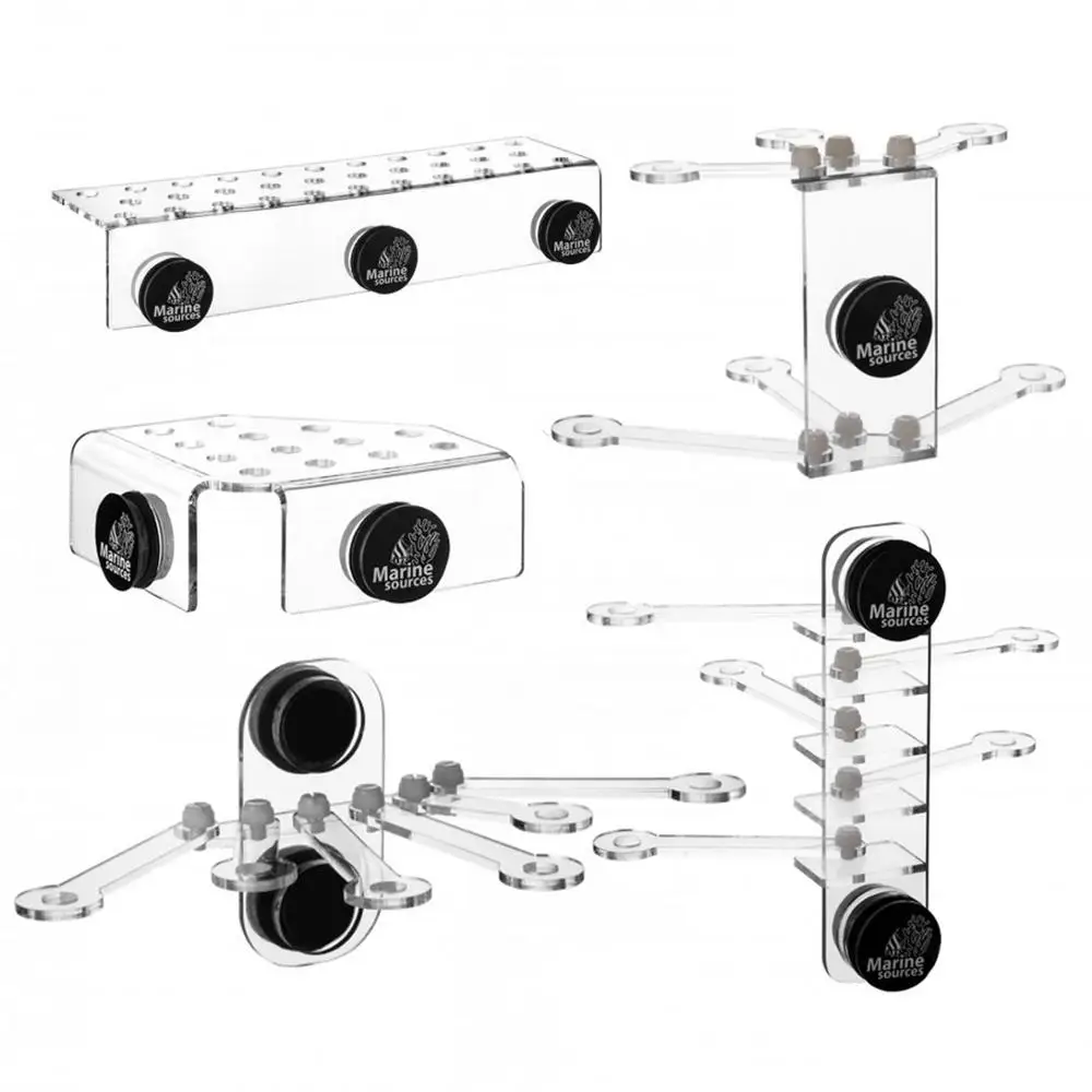 DW Aquarium Marine Sources Special Clear Acrylic Magnetic Coral Frag Plugs Rack Holder Fish Tank For 15MM Glass Thickness